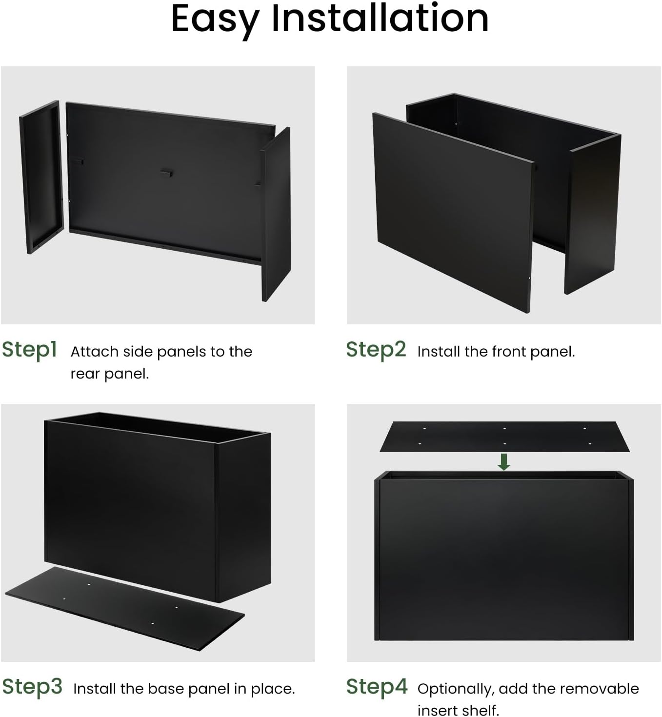 Heavy-Duty Steel Planter Box 30”x12”x24”, Rust-Resistant Large Outdoor & Indoor Plant Container, Metal Garden Box with Drainage Holes & Reinforced Edges