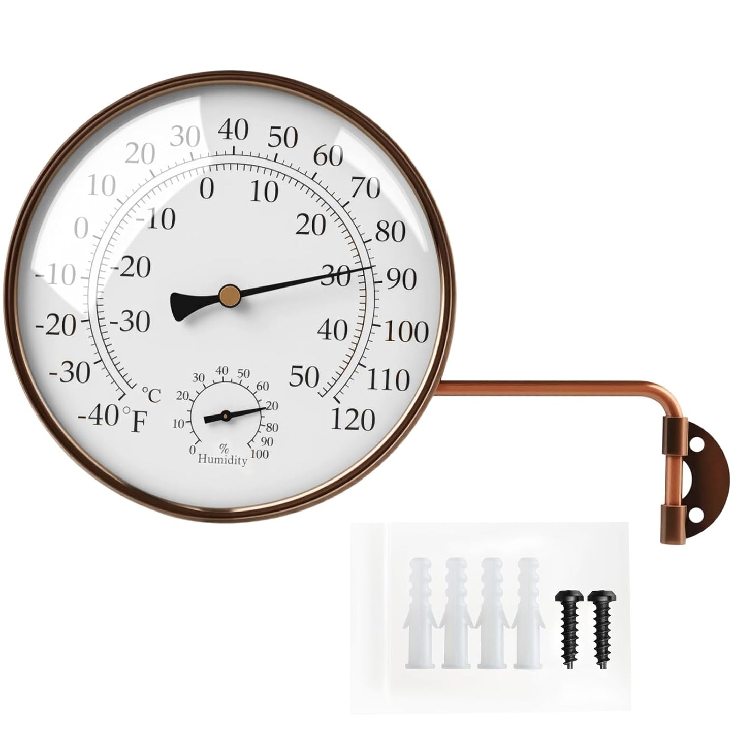 6 INCH Outdoor Thermometer, Decorative Outside Thermometer for Patio,Window,Greenhouse and Garage