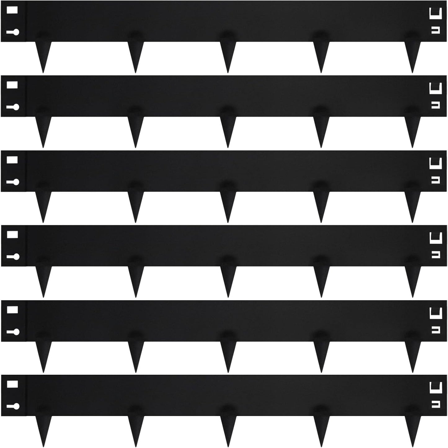 42" L X 7.9" H Metal Landscape Edging, Heavy Duty Galvanized Steel Garden Edging,6 Pack Garden Edging Border for Lawn, Flower Bed, Yard (Black