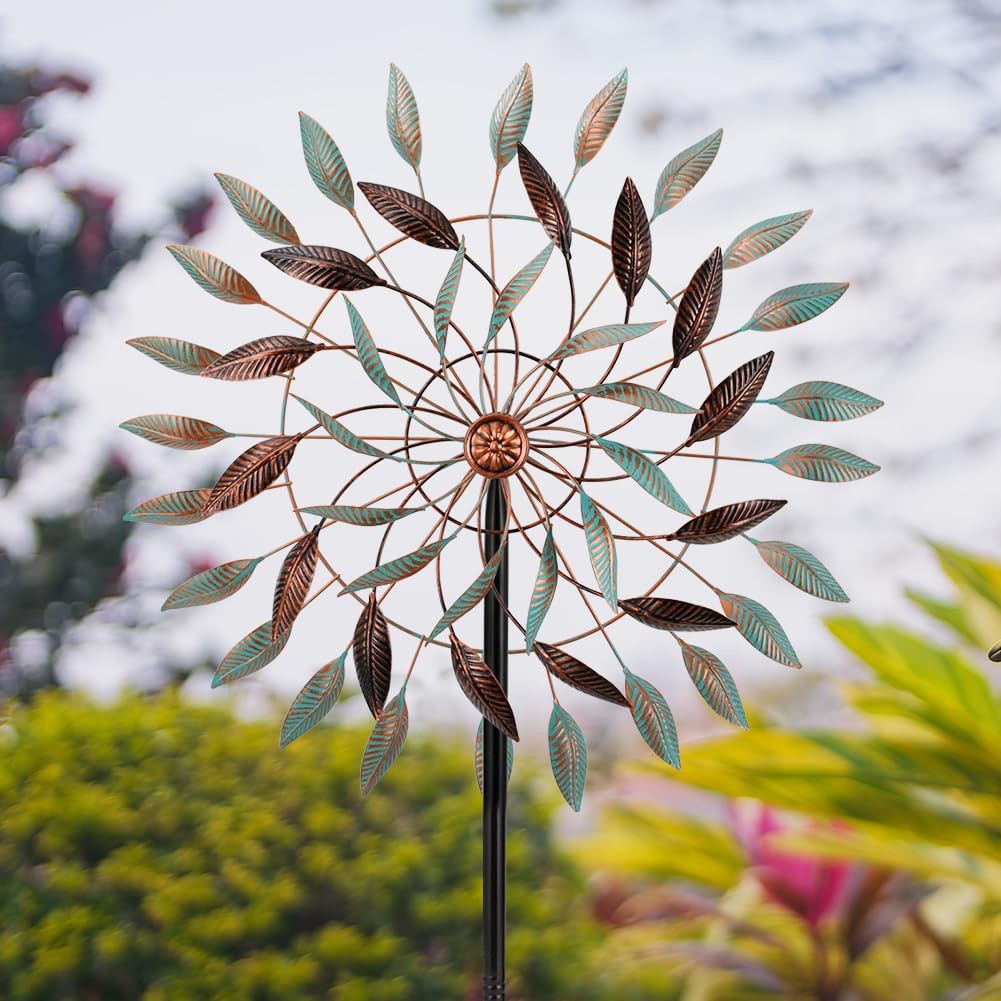 VEWOGARDEN Large Kinetic Wind Spinners Outdoor Metal Leaf Wind Sculptures & Spinners for Yard Garden Lawn Patio Decorations