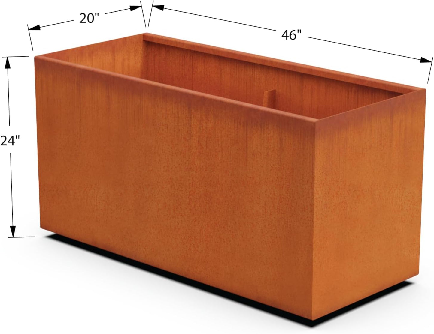Large Rectangular Planters for Outdoor Plants – 46x20x24 Inch Corten Steel Planters, Extra Large Outdoor Planter Box for Modern Garden, Patio, and Landscape Design