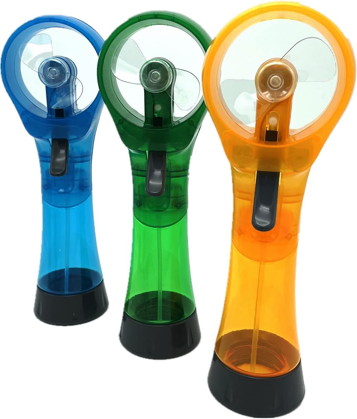 Water Misting Fans Portable Personal Handheld Spray Fan Cooling Outdoor Cooler, Pack of 3 (Blue/Green/Yellow)