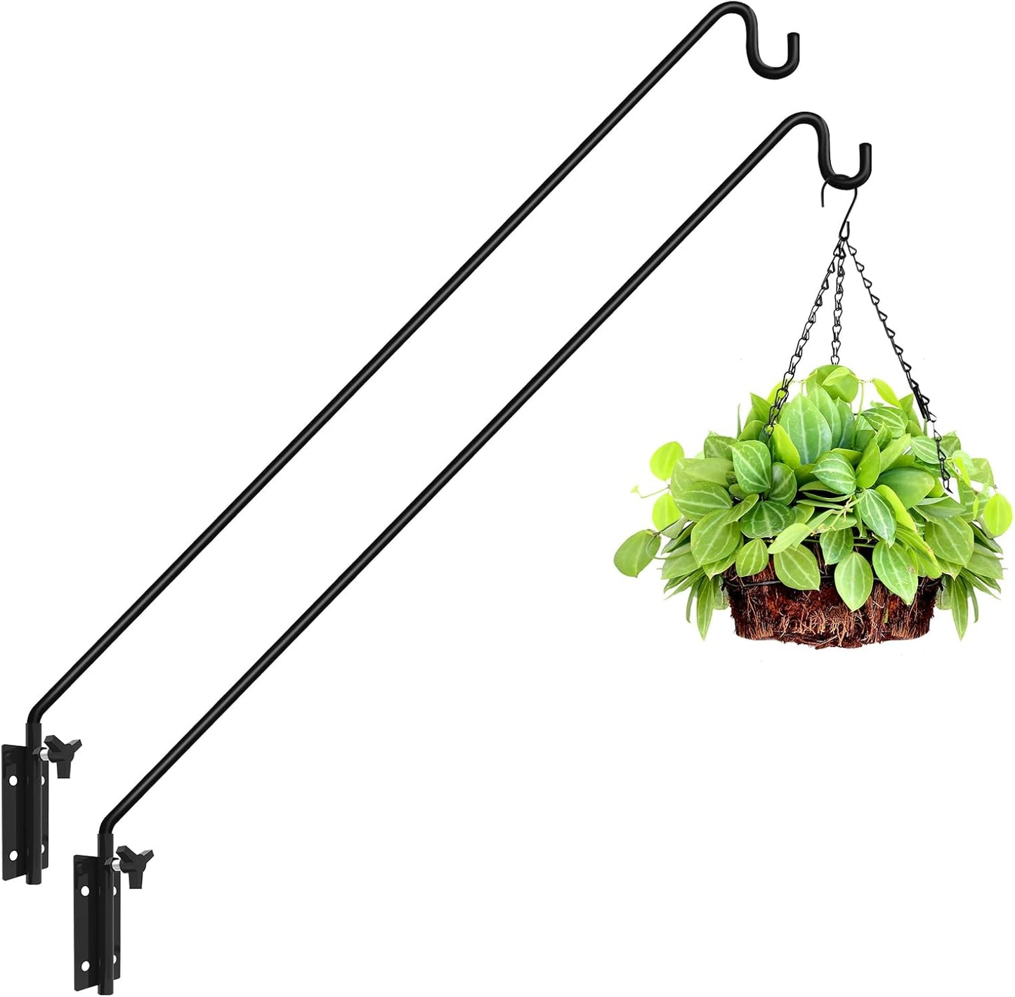 ERYTLLY 2 Packs Heavy Duty Deck Hook Wall Mounted, Extensible and Adjustable Deck Hook for Hanging Bird Feeder, Plants, Suet Baskets,Wind Chimes,Lanterns and More