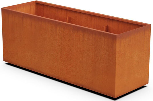 Large Rectangular Planters for Outdoor Plants - 60x20x24 Corten Steel Planter, Extra Large Outdoor Planter Box for Modern Garden & Patio Landscapes