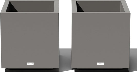 Veradek Block Series Cube Plastic Planter - Large Square Planter for Indoor or Outdoor Patio/Garden | Durable All-Weather Use with Drainage Holes | Modern Décor for Tall Plants, Trees, Flowers