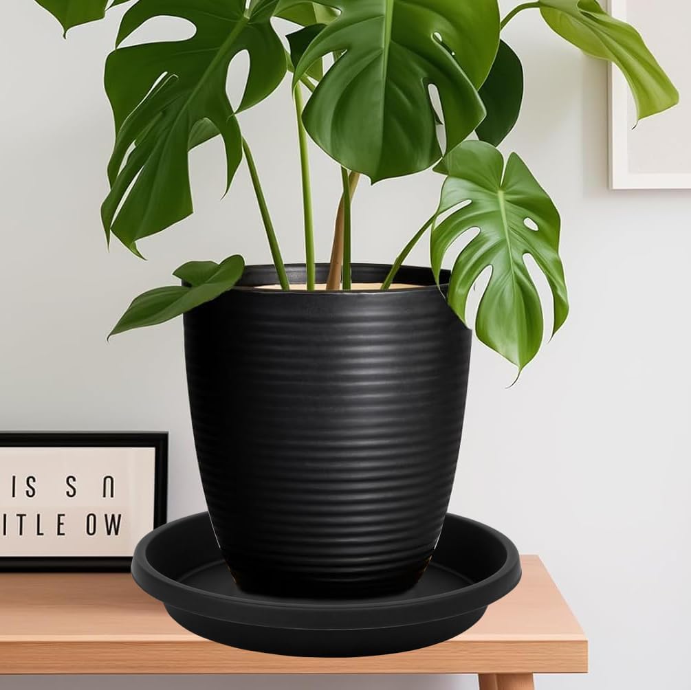 2 Pack Plant Saucer 16 Inch, Durable Large Deep Plant Trays for Pots, Plant Drip Trays, Plant Water Catcher Tray for Plants, Plastic Plant Saucers for Indoors no Holes