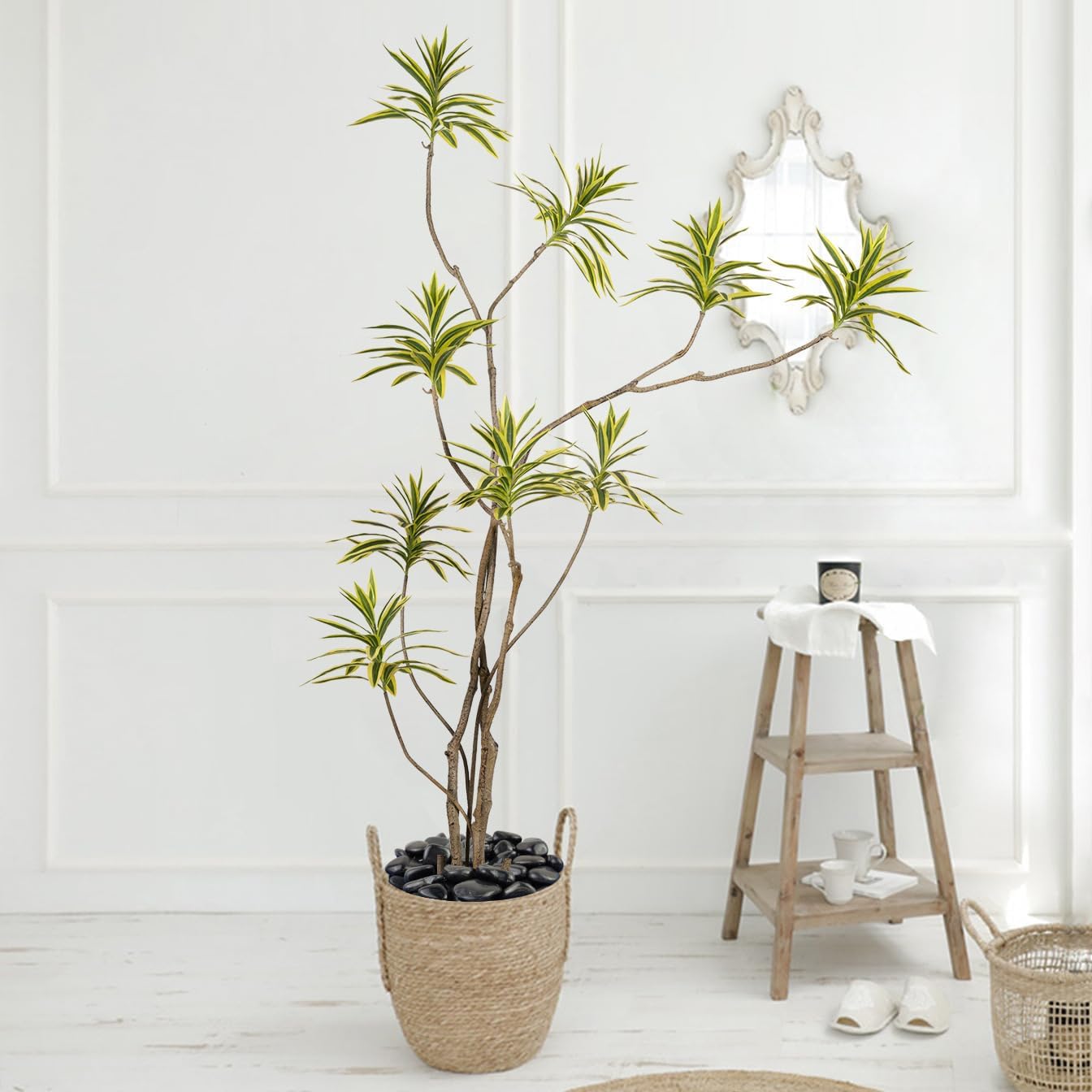 5 lbs Polished Black Pebbles for Indoor Plants, 0.8-1.2 Inch Small Bag Black Stones. Decorative River Rocks for Plants Aquarium Planter Vase Fillers Landscaping and Garden