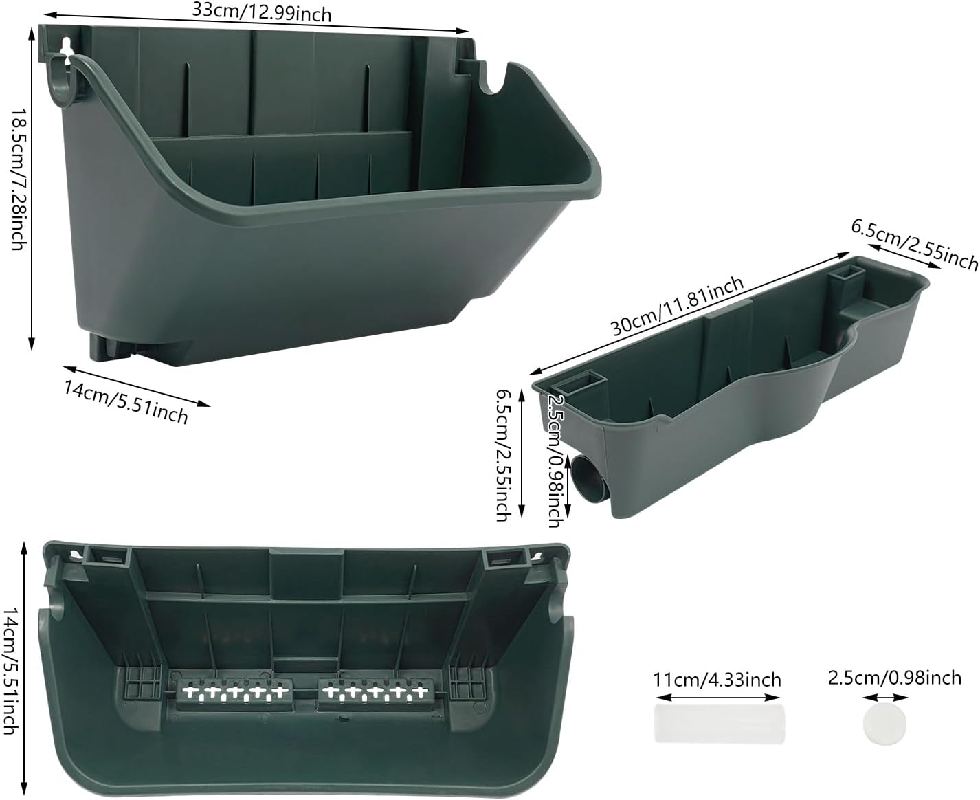 Vertical Wall Planter with 24 Pots, Hanging Garden Plant Flowerpot Holder, Stackable Wall-Mounted Planter, Balcony Planters for Flowers Vegetables Fruits (Army Green, 24 Pots+6 Drainage Planters&Pipe)