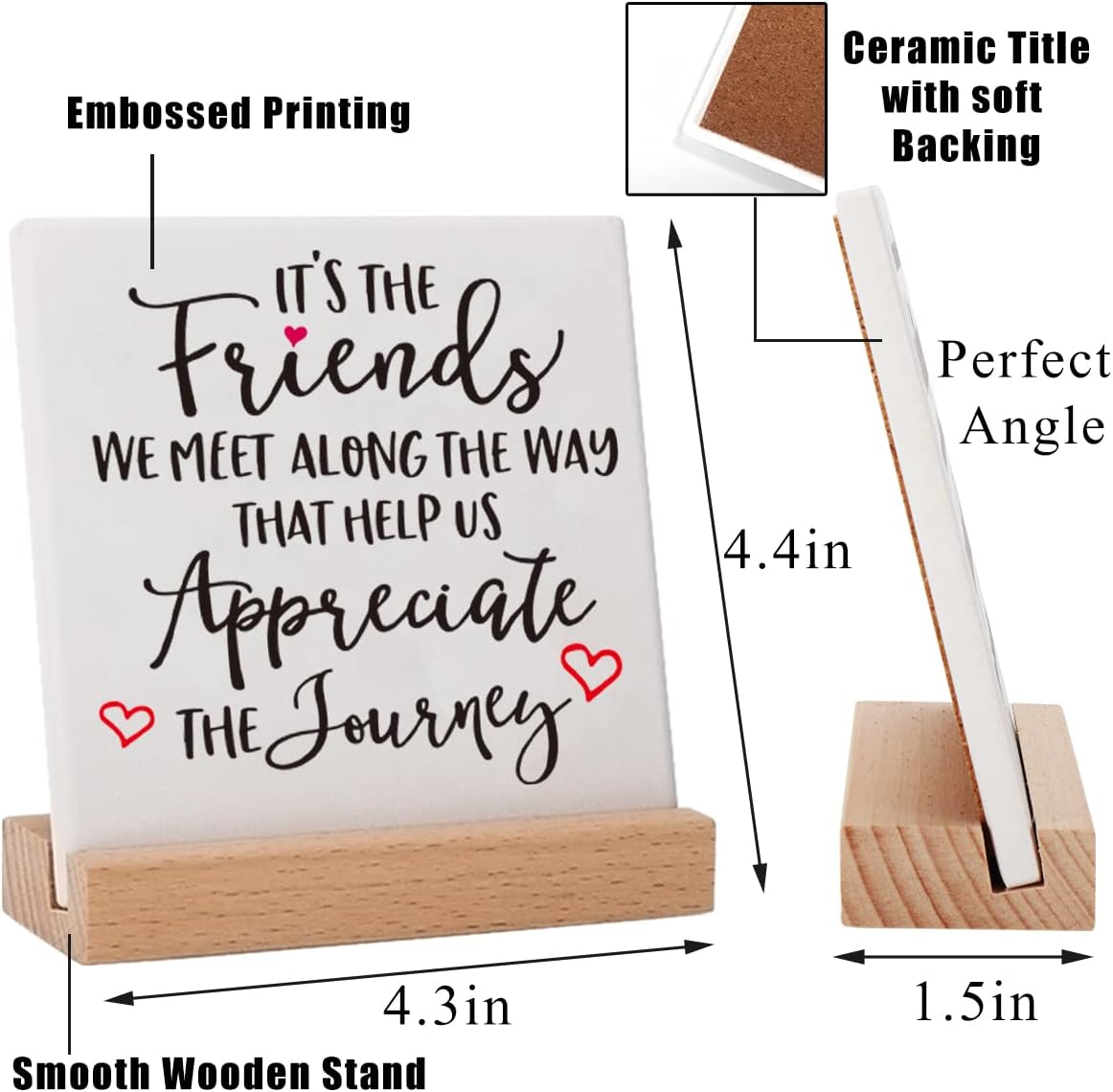 Friend Birthday Gifts for Best Friends Bestie BFF, Friendship Gifts for Work Bestie True Long Distance New Friend Appreciation Decor Plaques