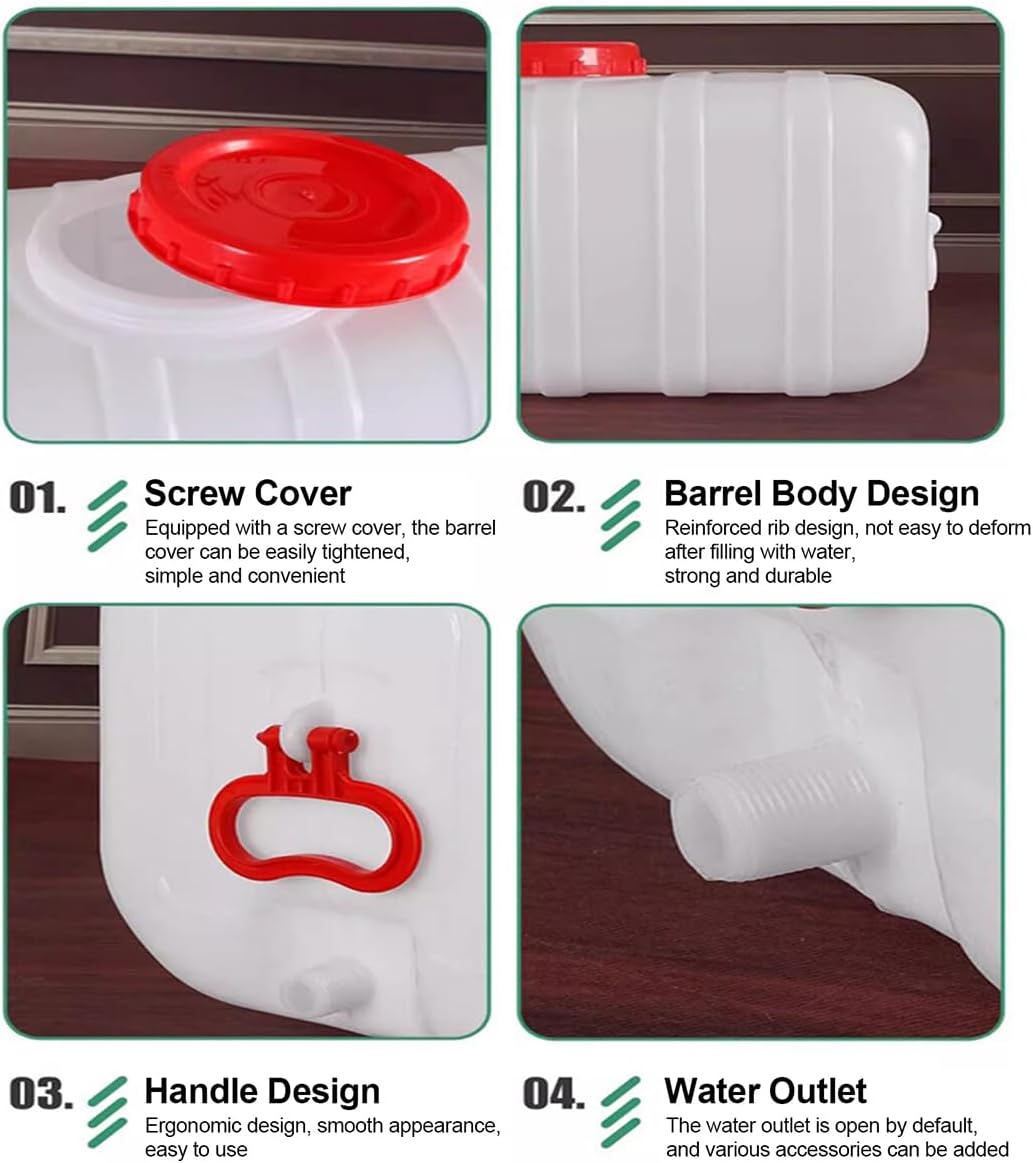 Plastic Water Tank 25L/35L/50L/80L/110L/200L Water Container，Rain Water Tank，Food-Grade Rectangular Thickened Water Tower with Faucet for Household Water Storage(Size:110L)