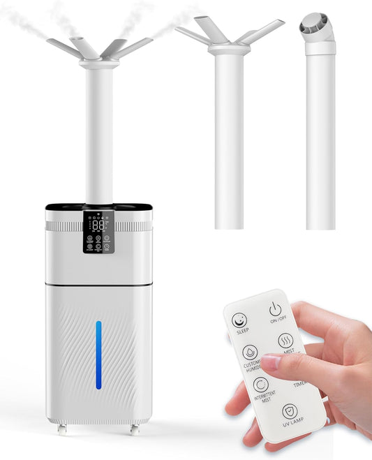 30L/7.93Gal Ultra Large Humidifiers for Bedroom 4500 sq ft, Quiet Humidifiers for Large Room, Top-Fill Humidifier with 4 Mist Mode & Extension Tube for Home School Office Commercial Greenhouse Plants