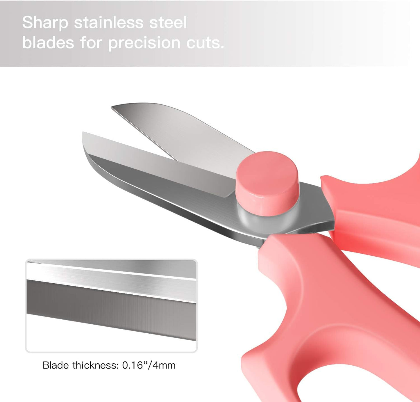 Flower Scissors, Strong Floral Shears, Premium Steel Garden Pruning Shears Floral Fruits Leaf Scissors Hand Pruner Snip Trimming Tool for Gardening Flower Arrangement, Pink