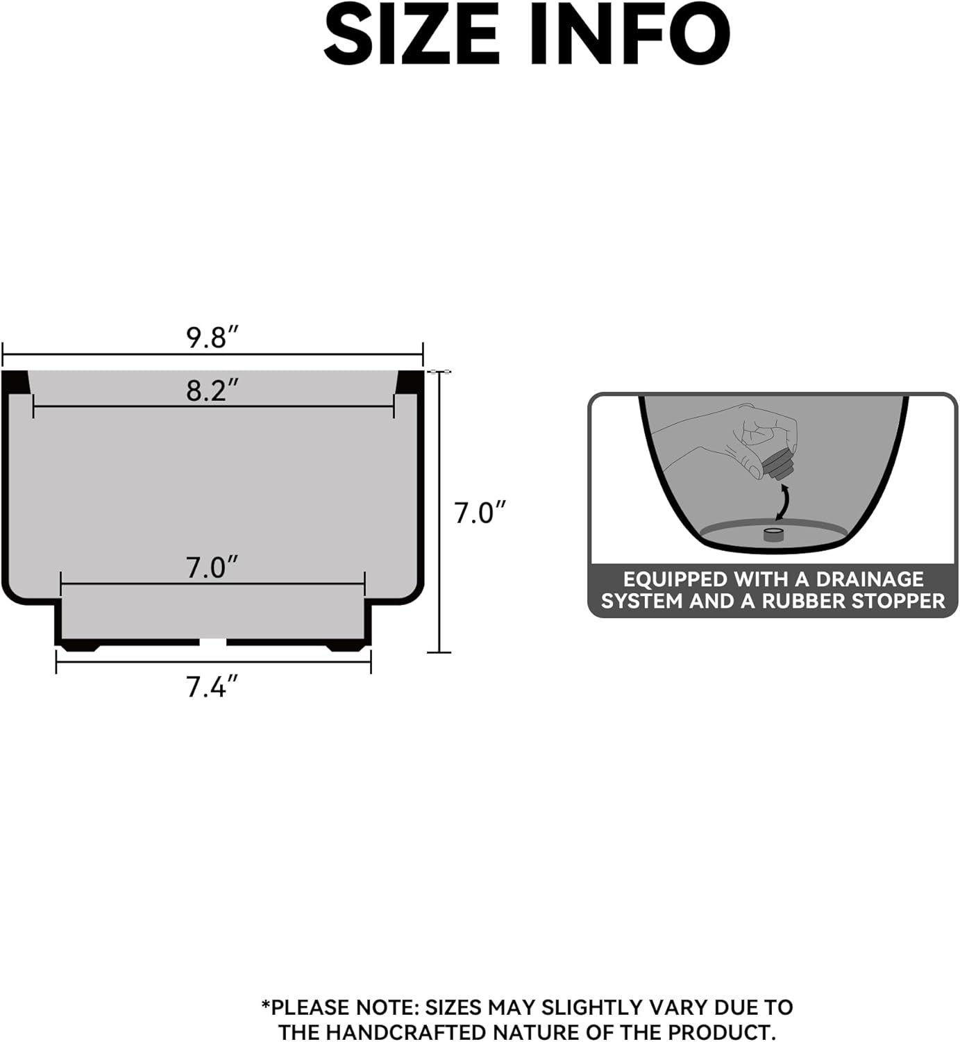 Kante 9.8 Inch Dia Concrete Planter, Round Pedestal Design Garden Pot for Indoor Outdoor Plants, Modern Flower Pot with Drainage Hole, Weathered Concrete Finish with Warm Brown Interior