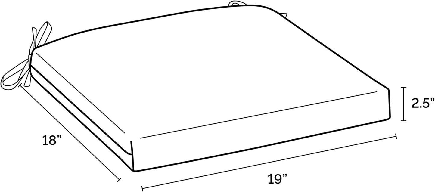 Arden Selections Rocking Chair Cushion, 19 x 18, Rain-Proof, Fade Resistant, Cushions for Rocking and Outdoor Chairs 18 x 19, Moss Green Leala (Pack of 4)