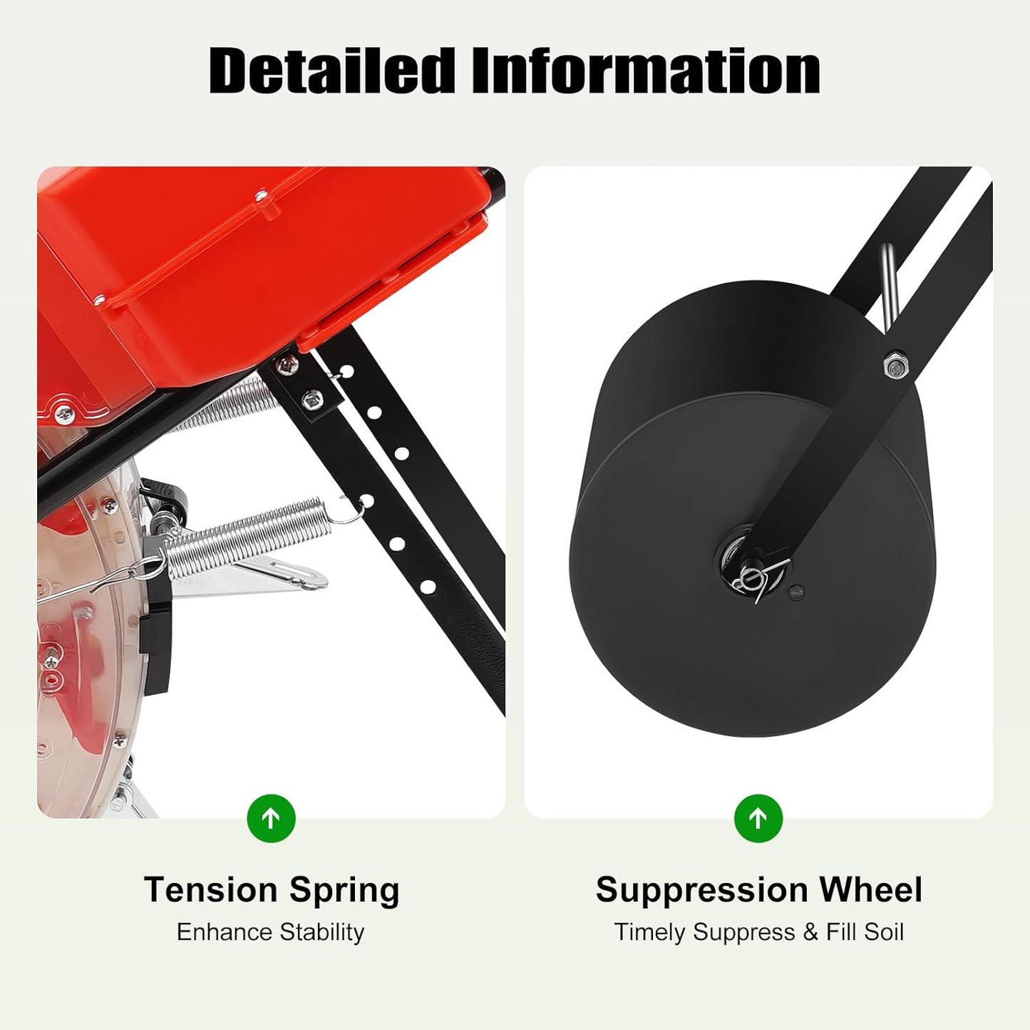 10-Row Manual Garden Seeder, Corn Planter, Hand Push Precision Seeder Planter for Corn Soybean Peanut Seeds, Adjustable Depth, 6.3" Sowing Spacing