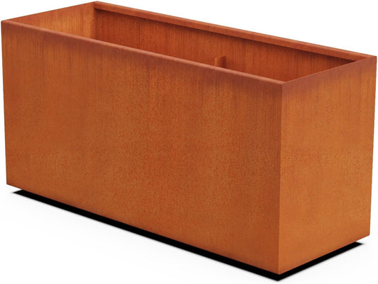 Large Rectangular Planters for Outdoor Plants - 48x18x24 Extra Large Corten Steel Planter Box for Patio Divider or Raised Garden Bed | Weathering Steel Metal Planter