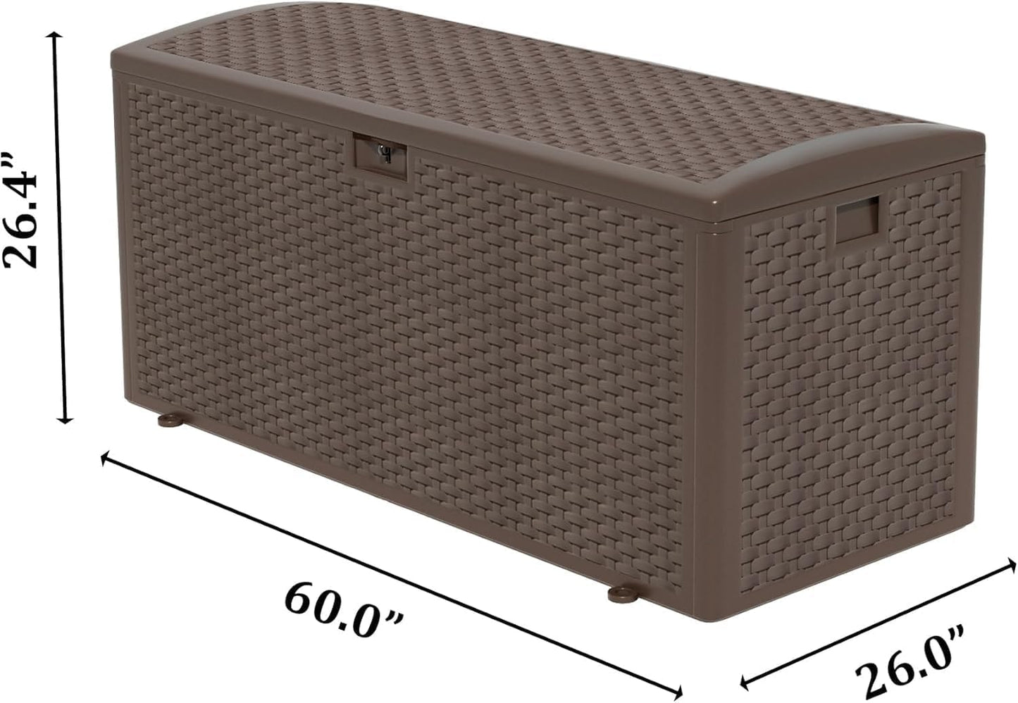 180 Pro Gallon Deck Box,Outdoor Storage Box Lockable,Waterproof for Patio Furniture, Garden Tools, Pool Accessories, Package Delivery Boxes For Outside, Brown