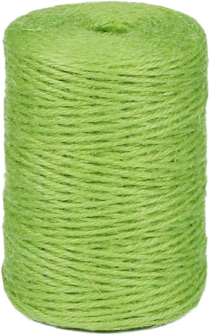 2mm 600ft Colored Natural Jute Twine String for Gift Wrapping Craft Baker Plant Christmas Ribbon Twine Handmade Arts Decoration Thin Packing String Home Decor