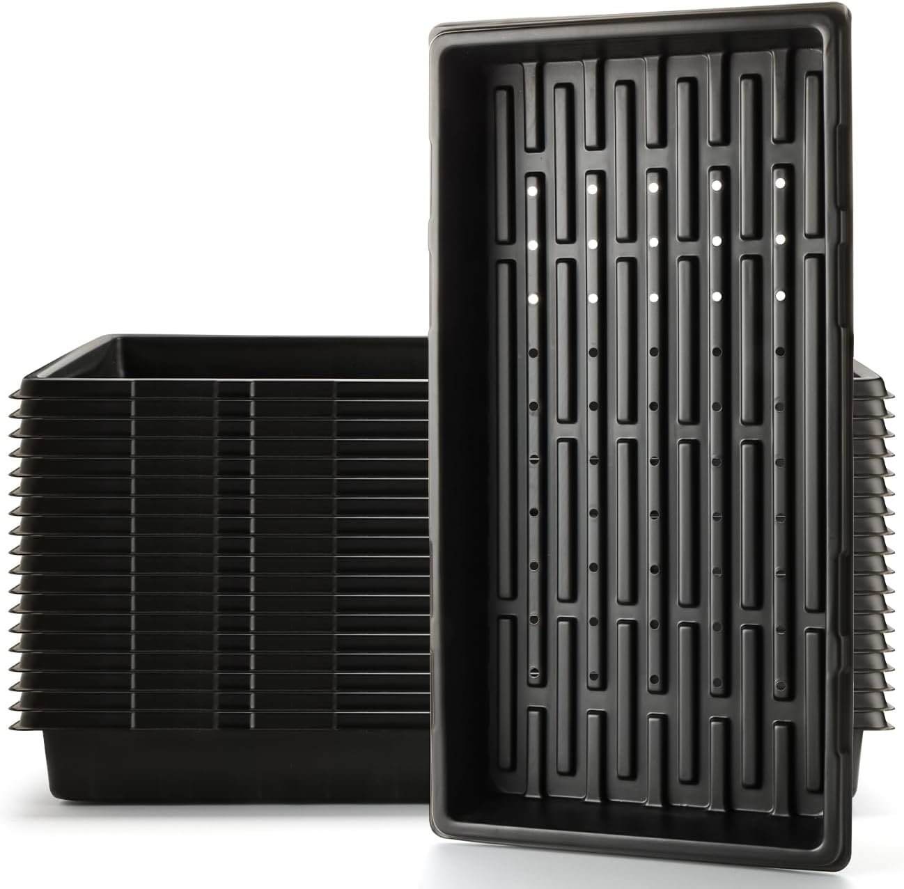 18-Pack 1020 Seedling Trays with Holes - Extra Strength Heavy Duty,10" x 20", Reusable 1020 Nursery Trays for Seed Germination, Plant Propagation, Garden Seed Starter and Microgreens