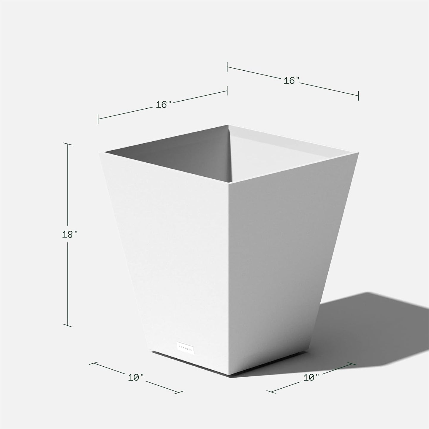 Veradek Pure Series Nobleton Plastic Planter - Large Pots for Indoor or Outdoor Porch/Patio | Durable All-Weather Use with Drainage Holes | Modern Planter Décor for Flowers, Shrubs, Trees