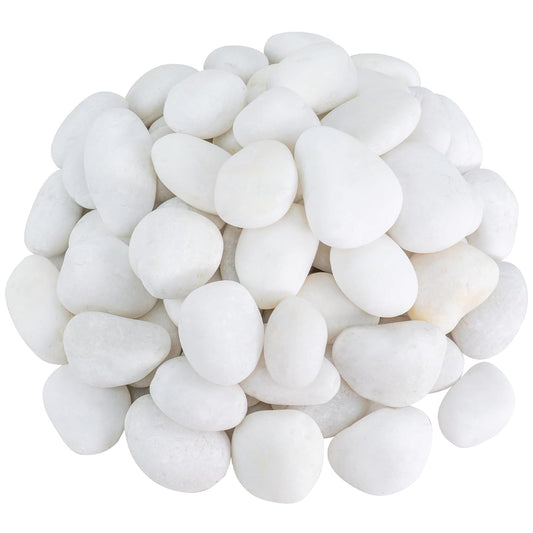 Large River Rocks, 20lbs Aquarium Rocks, 3-4 Inch White Pebbles for Indoor Plants, Natural Stones for Landscaping Garden Paving Plant Rocks Crafting Walkways