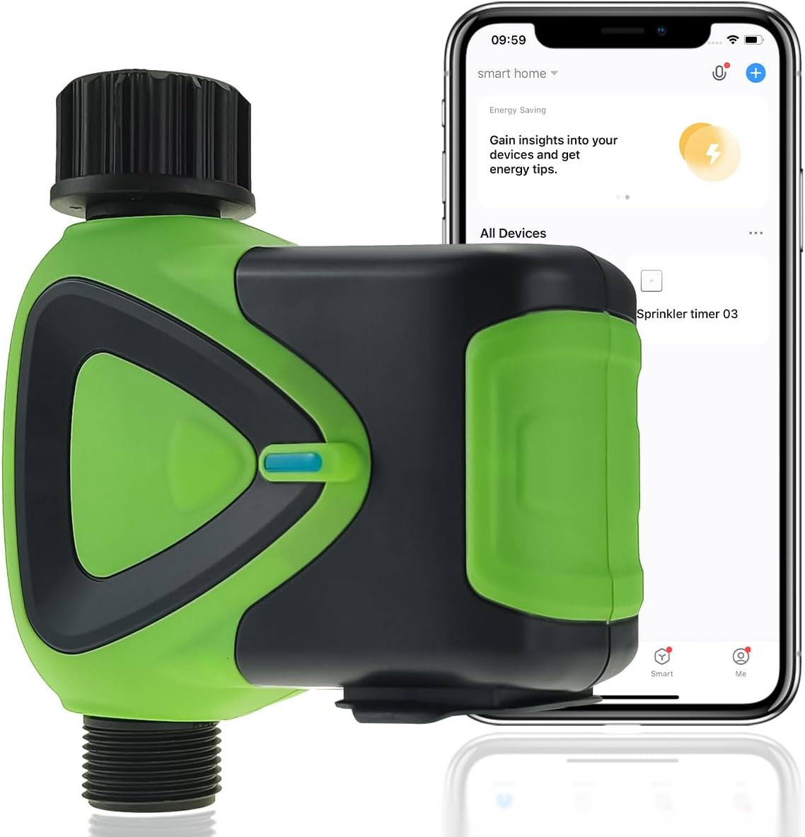 Water Timer for Garden Hose, 2.4GHz WiFi Smart Hose Sprinkler Timer with Tuya/Smart Life App, GreenVation Plant Automatic Watering System for Yard Outdoor Irrigation (WiFi Green)