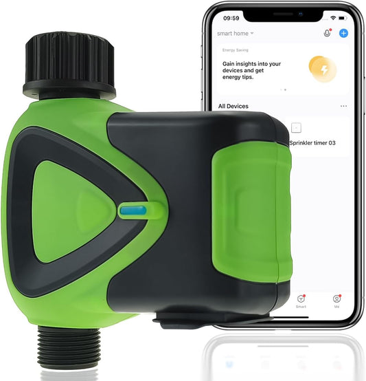 Water Timer for Garden Hose, Smart Hose Sprinkler Timer with Tuya/Smart Life App(Zigbee Connection), GreenVation Plant Automatic Watering System for Yard Outdoor Irrigation (Green Zigbee)