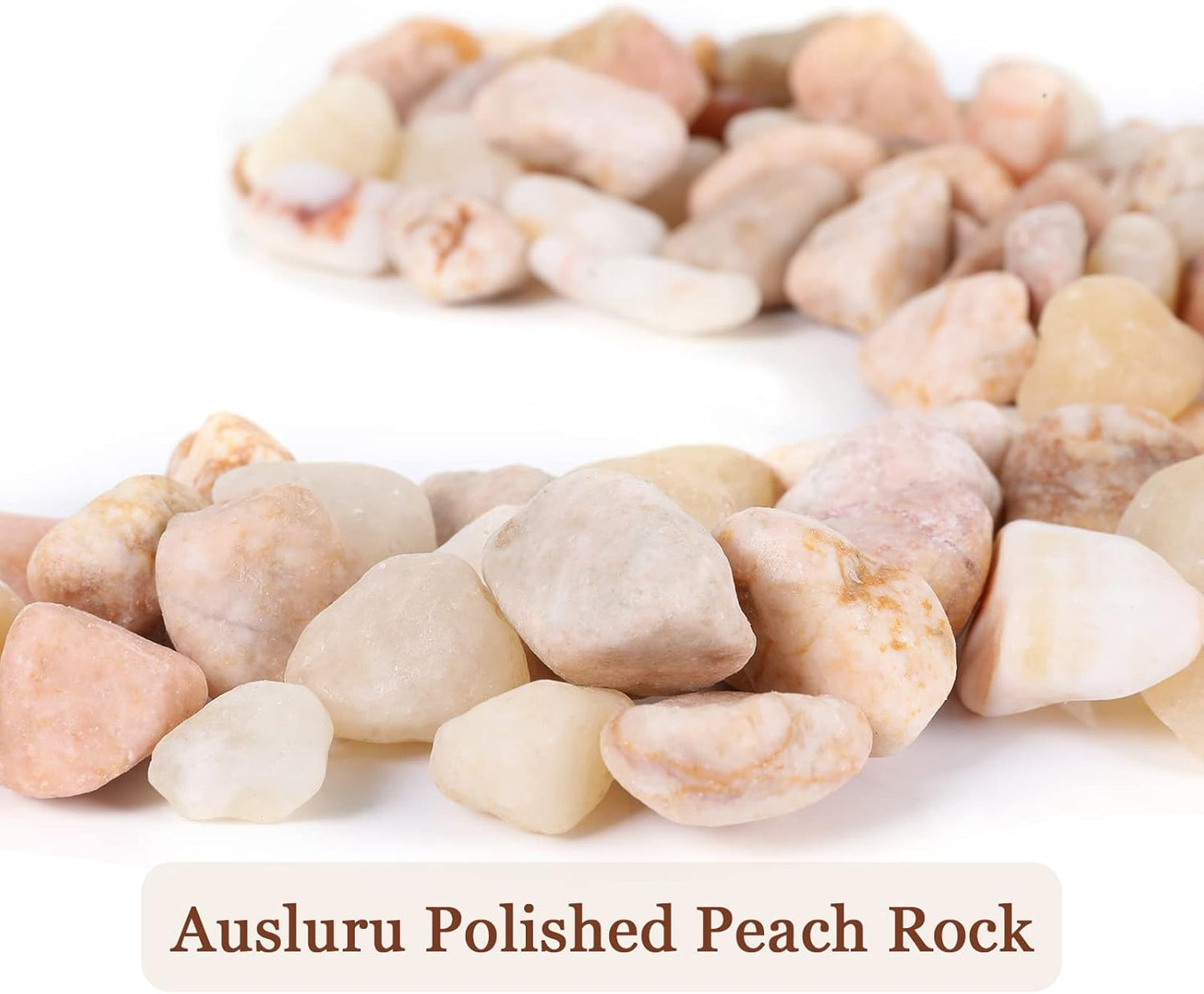5lbs Natural River Rocks, Polished Pebbles for Plants Garden, 0.3-0.8 inch Decorative Peach Stones, Ideal for Fish Tank, Vases, Crafting, Home Decor and Garden Landscaping Rocks,Peach