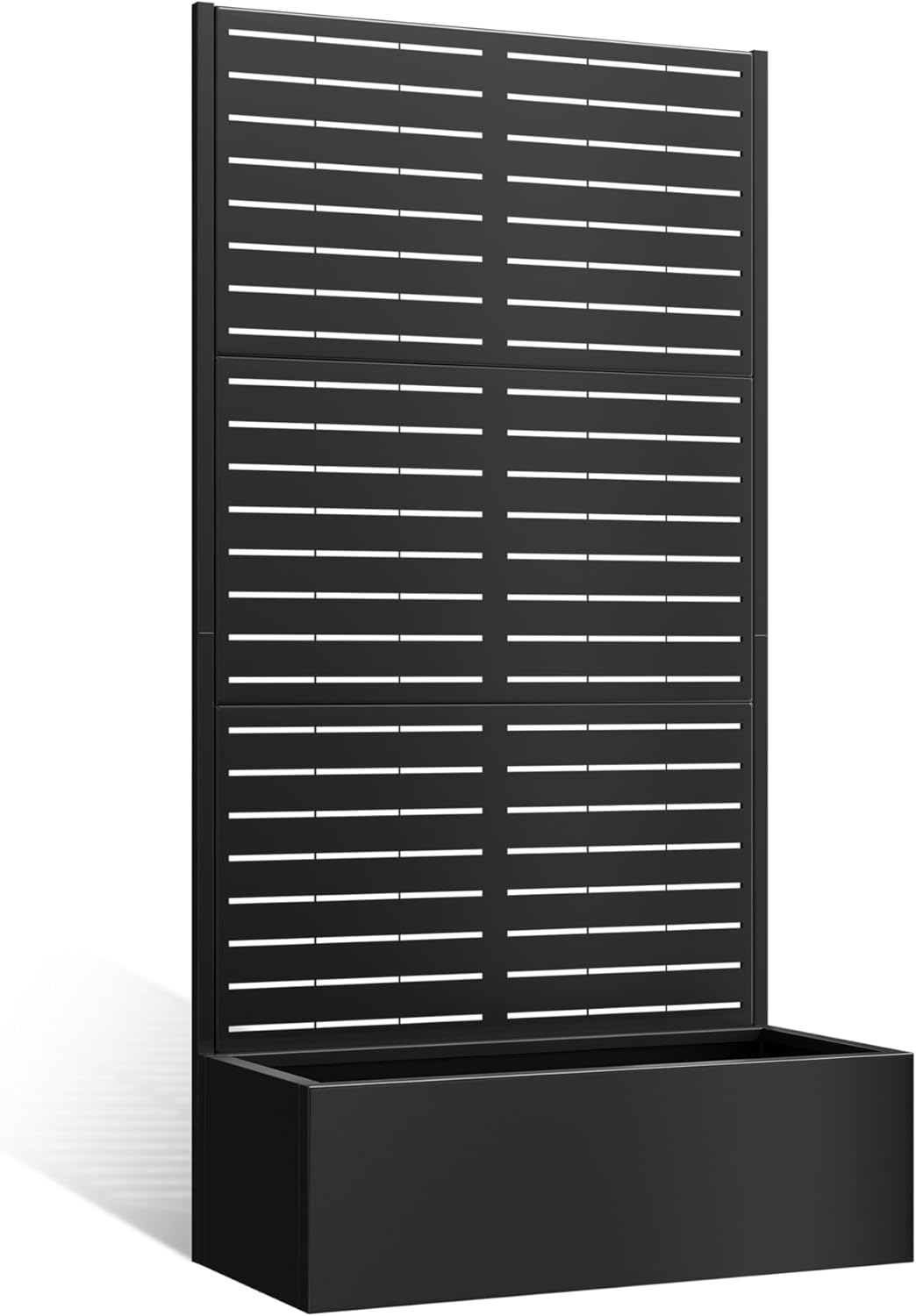 TOAOTBNBO Metal Planter Box with Trellis, Heavy-Duty Raised Garden Bed for Climbing Plants, Drainage Hole, Outdoor Planter Box with Privacy Screen，35''L×16''W×71''H