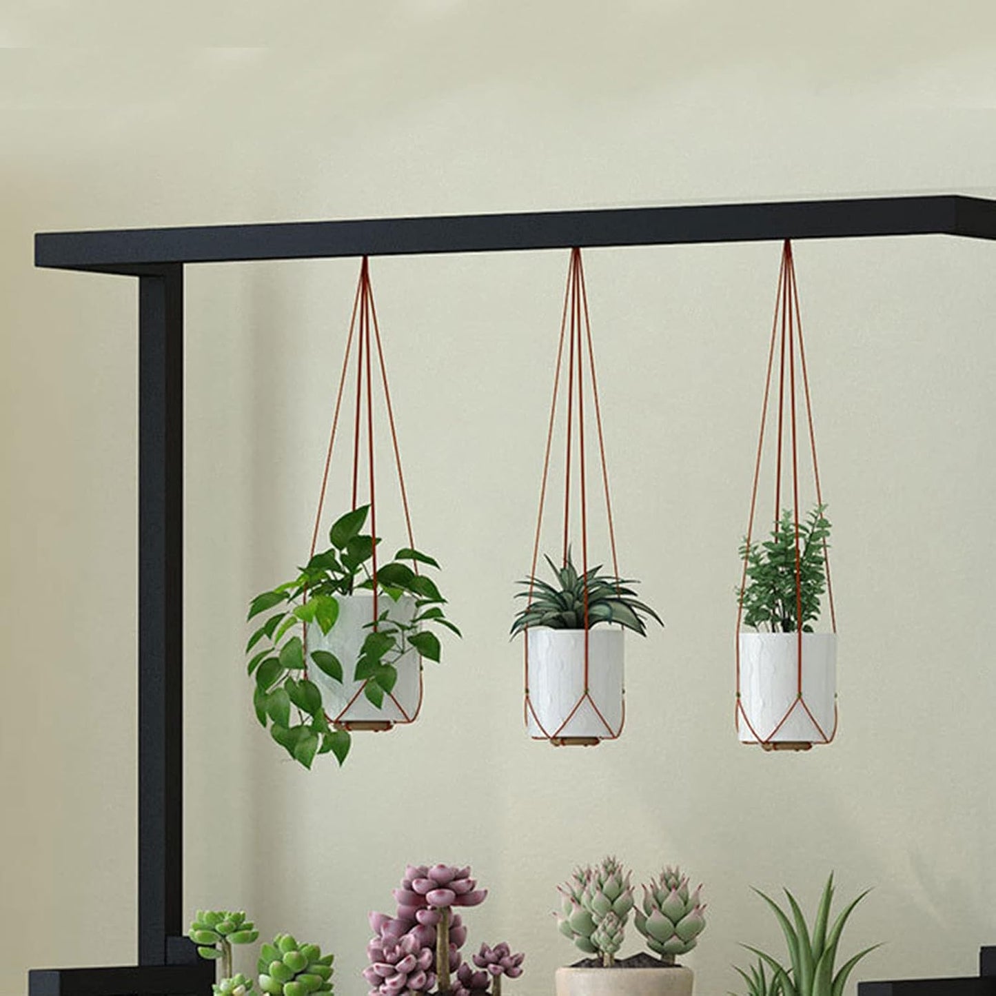 3-Tier Hanging Plant Stand Planter Shelves Flower Pot Organizer Rack Outdoor Indoor Display Shelving Plants Shelf Unit Holder for Terrace Garden Corner Balcony, Living Room Storage