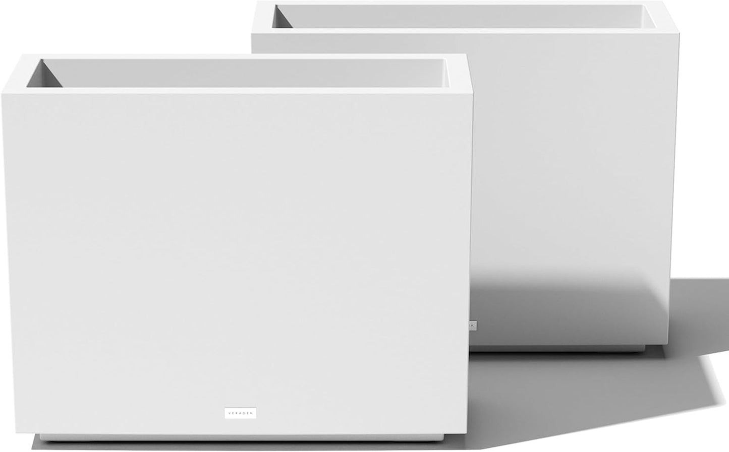 Veradek Block Series Span Plastic Planter - Tall Rectangular Planter for Indoor or Outdoor Patio/Porch | Durable All-Weather with Removable Insert Bucket | Modern Design for Plants, Flowers, Garden