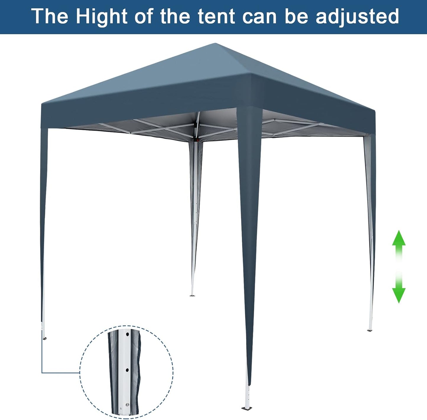 Outvita 6.5x6.5ft Pop Up Canopy Tent, Outdoor Instant Shelter Folding Canopy with Carry Bag for Commercial Events, Party, Backyard BBQ, Camping Blue