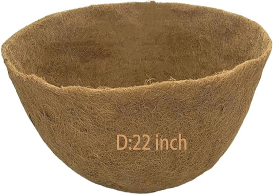 1 PCS 22" x 14" Coco Liners for Planters,Round Basket Shaped Coconut Fiber Replacement Liners
