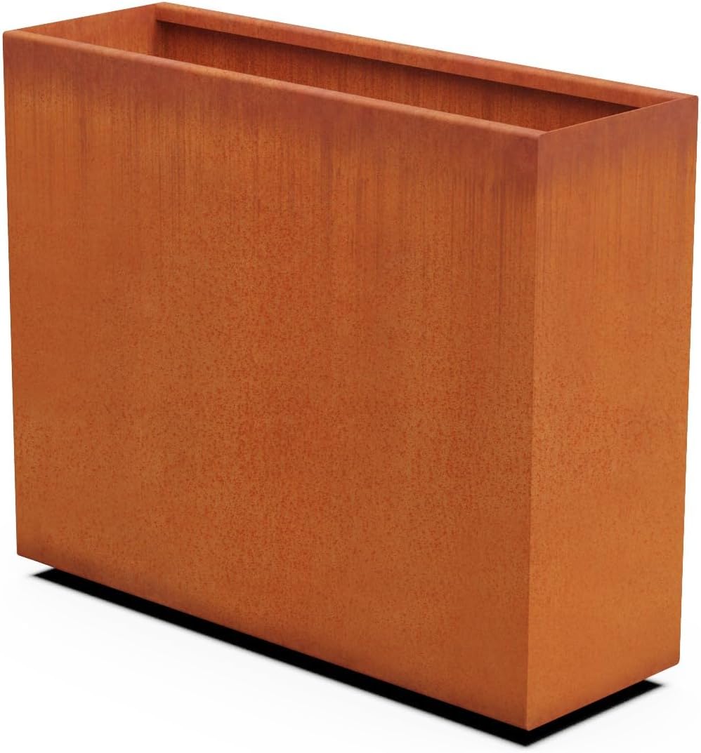 Large Rectangular Planters for Outdoor Plants - 36x12x30 Inch Corten Steel Planter, Extra Large Outdoor Planter Box for Patio, Garden & Privacy Screen, Heavy Duty Metal