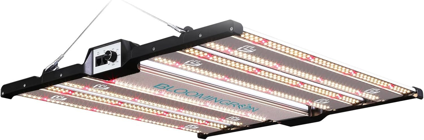 BLOOMINGREEN LED Grow Lights for Indoor Plants 200W Full-Spectrum Daisy Chain Grow Lamp with Samsung LM301B Diodes&672pcs LEDs,Dimmable Growing Light Fixtures in Greenhouse Vegetable Flower 2x2/3x3ft