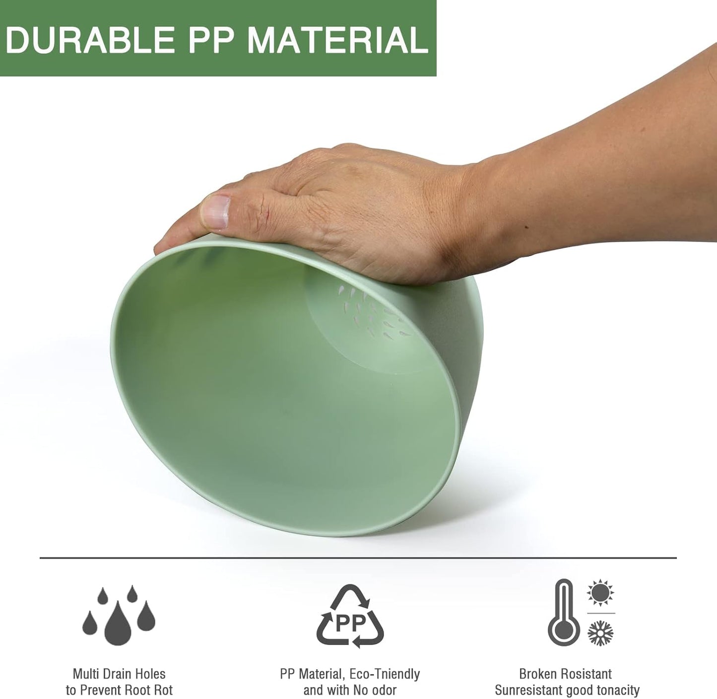 6 Inch Plant Pots, 12 Pack Plastic Planters Modern Flower Pot with Drainage Holes and Saucers for All House Plants, Herbs, Flowers and Seeding Nursery, Colorful