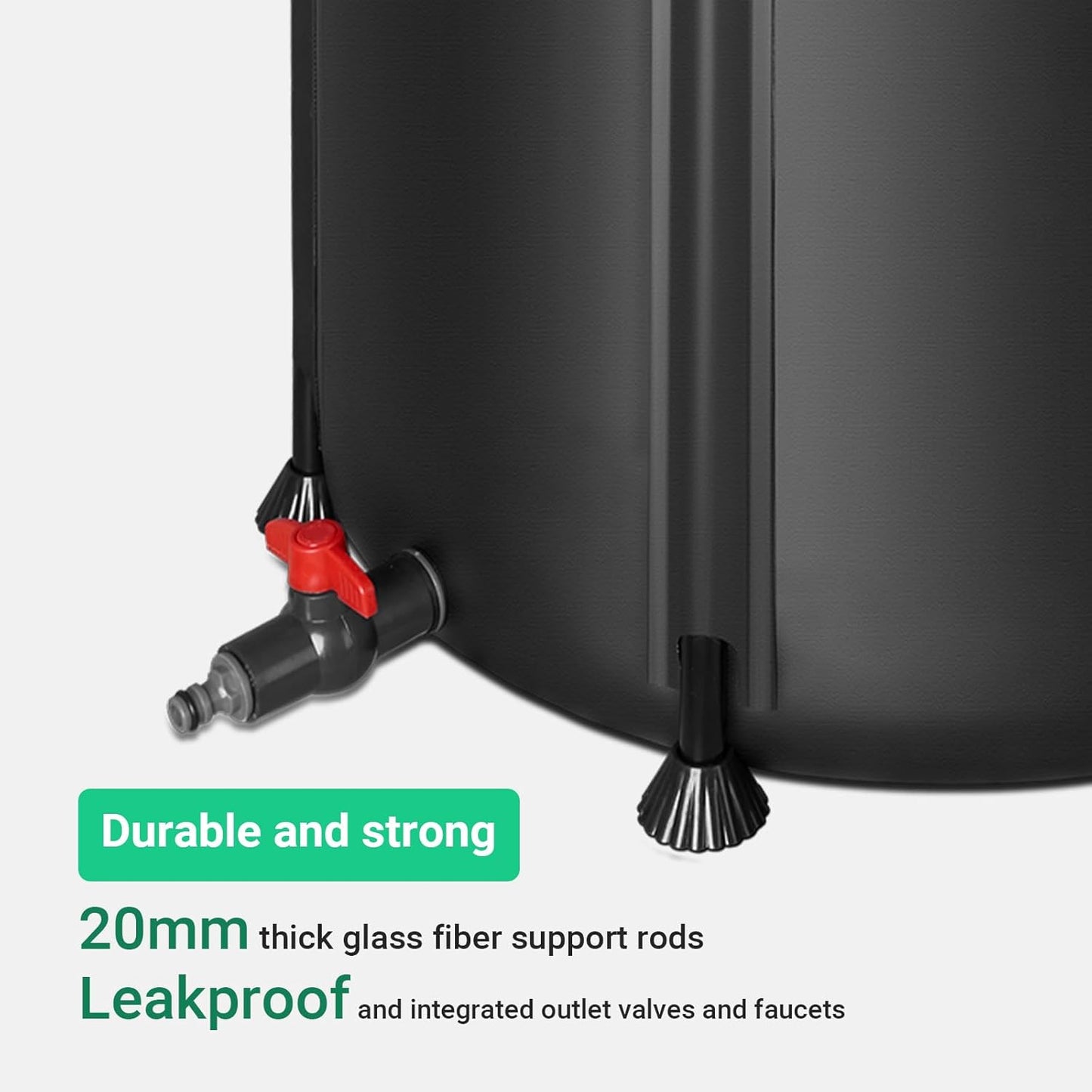 50 Gallon / 200L Collapsible Rain Barrel, Foldable PVC Rain Barrels to Collect Rainwater from Gutter, Portable Water Storage Tank Container with Hose Spigot, Water Catcher Collector Black