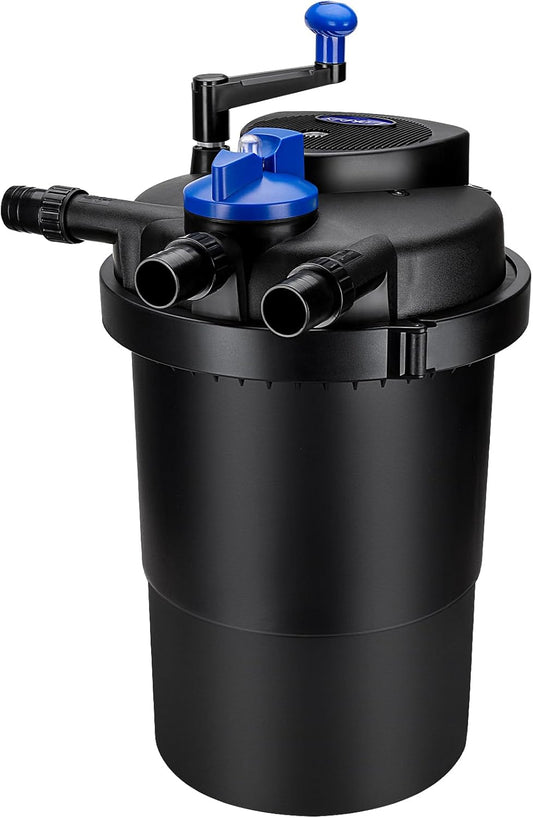 Pressure Biological Pond Filter,1840 GPH Pond Filter with 15W Light,7000L Bio Pressurized Pond Filter for Outdoor Pond Koi Fish Garden Pond Pool
