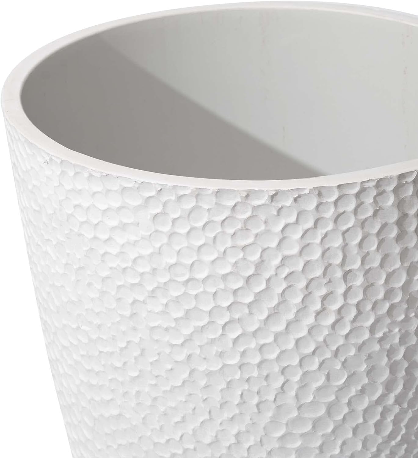 LA JOLIE MUSE 20inch Tall White Planters Set of 2,Large Tree Planters for Indoor Plants,Flower Containers for Front Porch, Honeycomb