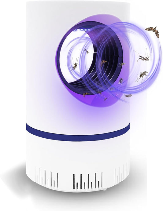 Flying Insect Trap Fruit Fly Traps Fan Powered Indoor Bug Catcher for Mosquitoes, Gnats, Moths & Fruit Flies, Silent & Effective (1, White)