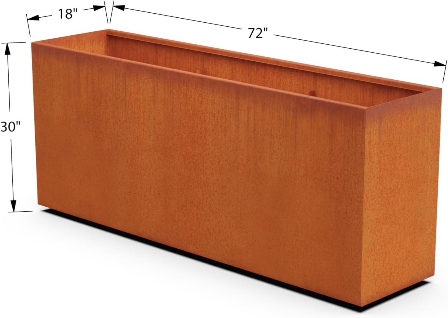 Large Rectangular Planters for Outdoor Plants 72x18x30 | Corten Steel Planter Box for Patios & Landscapes | Extra Large Outdoor Planters for Creating Privacy & Garden Dividers