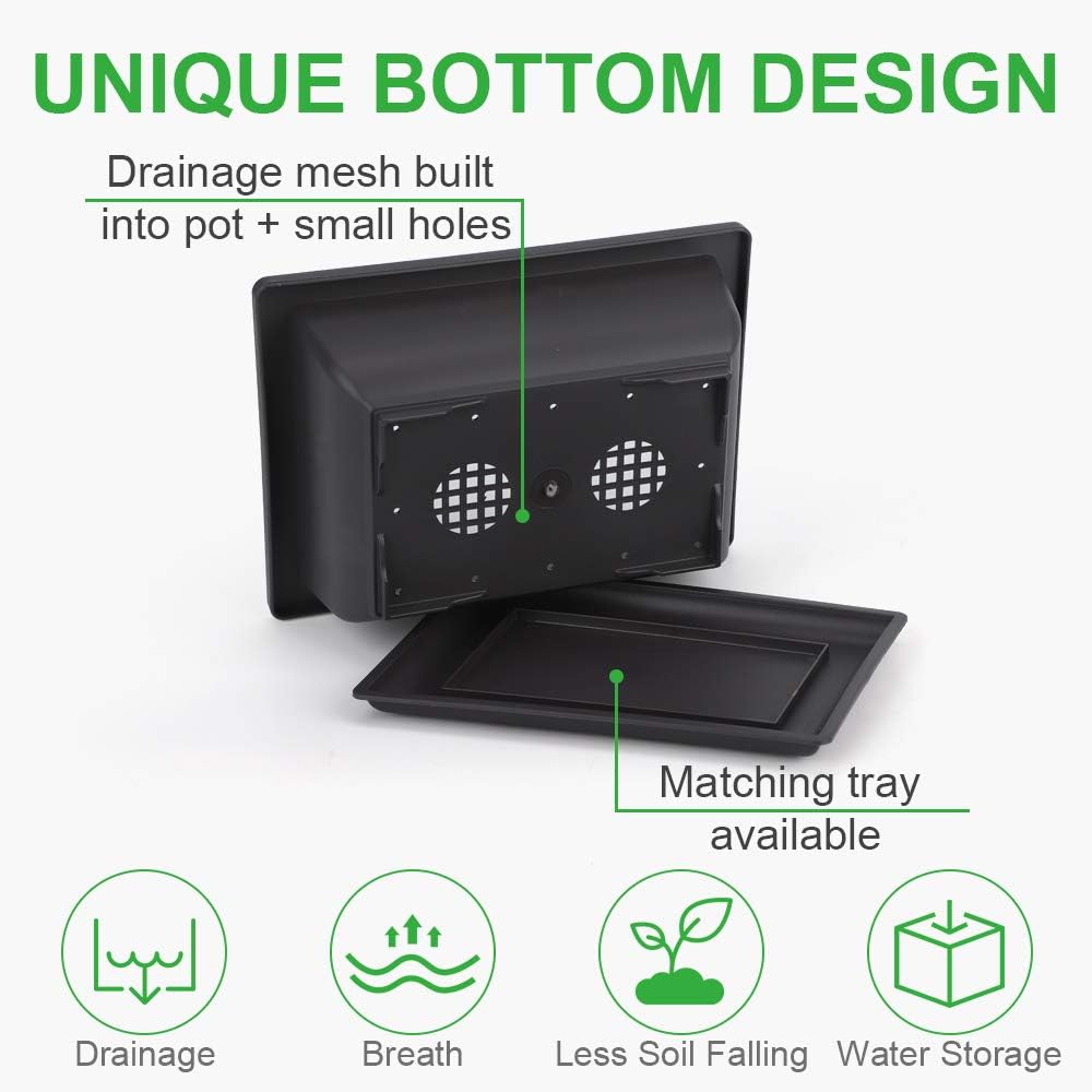 GROWNEER Bonsai Training Pots 3 Packs 9Inch with Drainage Humidity Trays, Bonsai Tree Starter Kits with 1 Repotting Mat, Growing Planter Set for Garden, Yard, Balcony, Office, Living Room