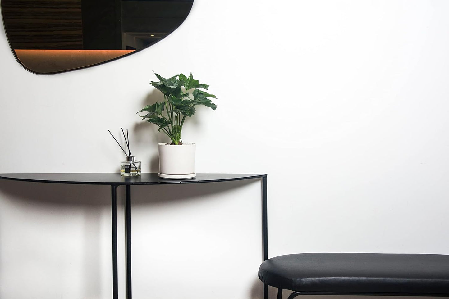 Ekirlin 9 inch Plant Pots,Ceramic Flower Planters Indoor,Modern Succulents Containers with Drain Hole Saucer,Decorate Home,Office & Outdoor (White)