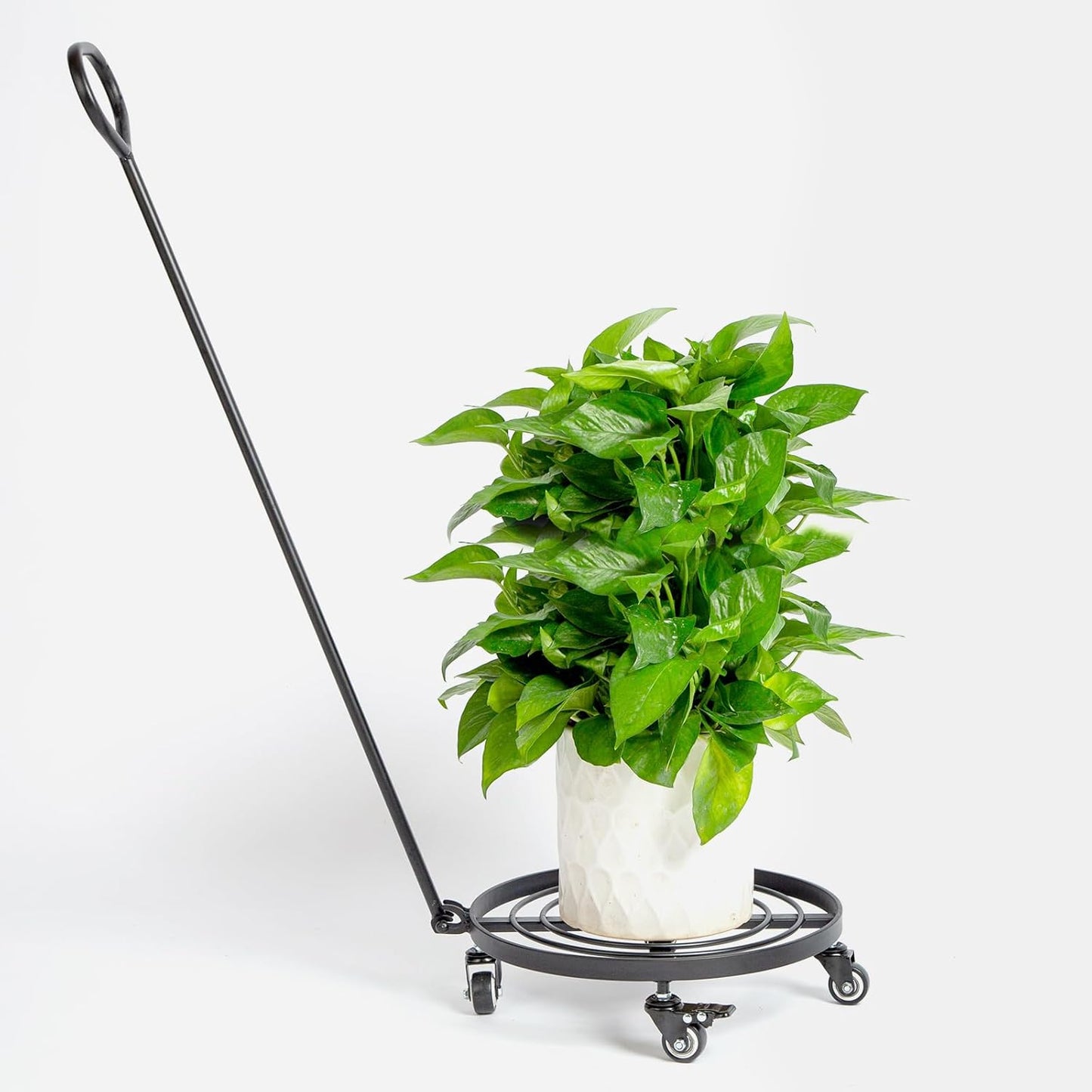 14" Plant Dolly with Wheels - Heavy Duty Rolling Planter Base, Lockable Wheels, Detachable Handle, Ideal for Indoor/Outdoor Use with Large Pots and Easy Transport Solutions