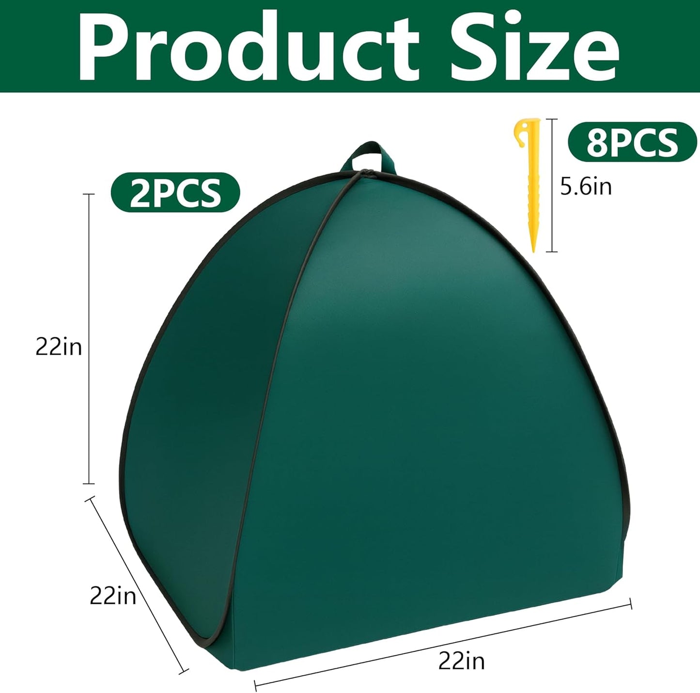2 Pcs Pop Up Shrub Covers Frost Protection Tent, 22" x 22" x 22" Winter Plant Cover Freeze Protection, Warm Garden Plant Protector Tent for Protecting Outdoor Shrub Fruit Potted Plants from Snow & Ice