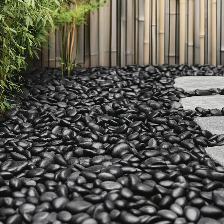 MSI Decorative Polished Black Pebbles, 0.8 inch - 1.2 inch, 40 lb. Bag