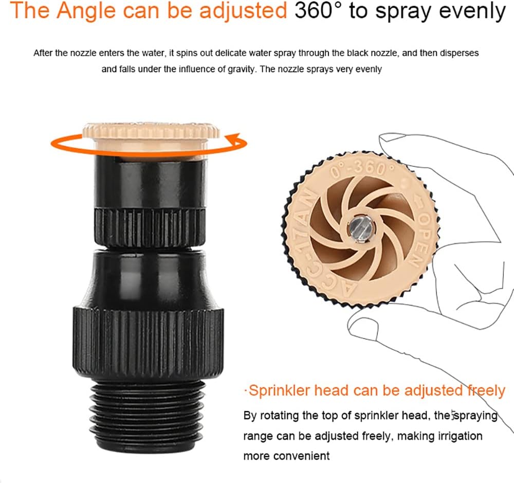 360° Rotation Auto Irrigation System Garden Lawn Sprinkler Patio, Garden Sprinkler Lawn, 90°/180°/360°, Adjustable at Will for Outdoor Grass Yard (8 PCS)