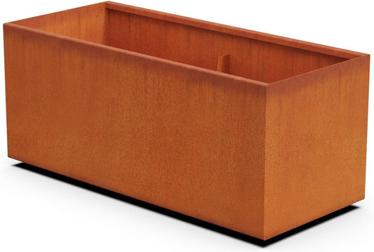 Corten Steel Planters | 46 Inch Large Rectangular Planters for Outdoor Plants | Extra Large Outdoor Planter Box for Patios, Walkways & Garden Borders | Made in USA