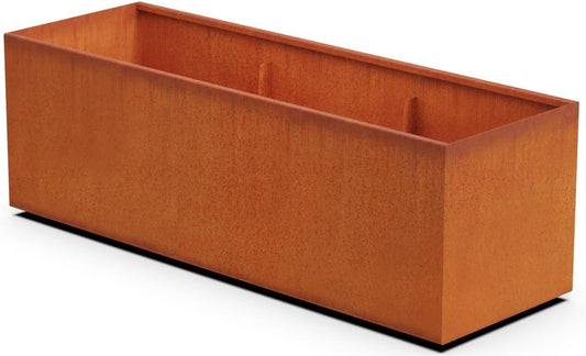 Corten Steel Planter Rectangle Outdoor Metal Garden Box Heavy Duty | Made in USA | Fully Assembled