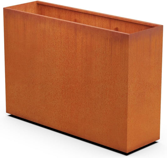 Corten Steel Planters | 60x18x42 Large Rectangular Planters for Outdoor Plants – Extra Large Outdoor Planter Box for Privacy Screen, Patio & Deck | Heavy Duty Metal Planter Rectangle